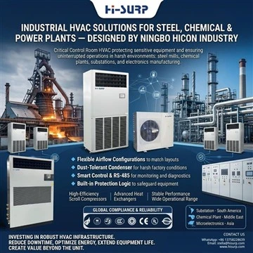 स्टिल, केमिकल र पावर प्लान्टहरूका लागि औद्योगिक HVAC समाधानहरू — Ningbo Hicon उद्योगद्वारा डिजाइन गरिएको